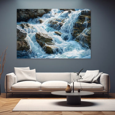 Rocky Waterfall Painting